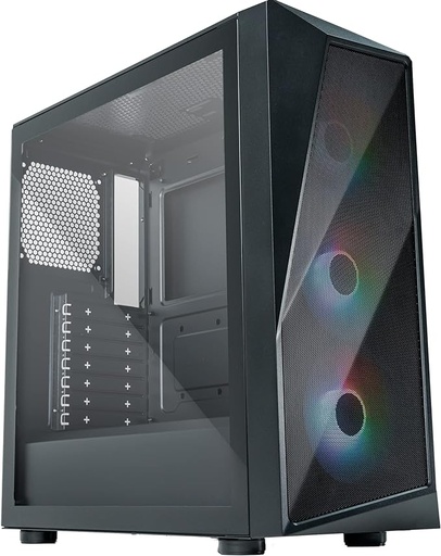 CASE Cooler Master CMP 520 ARGB ATX Mid-Tower, Asymmetrical Crystal Front Panel Design, Mesh Front Panel, Tempered Glass Panel, CF120P + Dual CF120S 120mm PWM Customizable ARGB Fans (CP520-KGNN-S00)