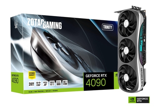 GPU ZOTAC Gaming Nvidia GeForce Trinity RTX 4090 24GB GDDR6X 3 Fans Model : ZT-D40900D-10P