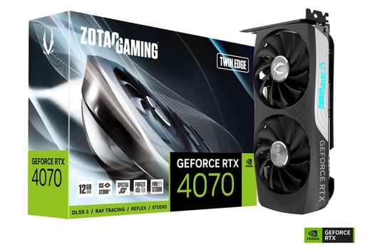 GPU ZOTAC Gaming Nvidia GeForce Twin Edge RTX 4070 12GB DDR6X 2 Fans Model : ZT-D40700E-10M