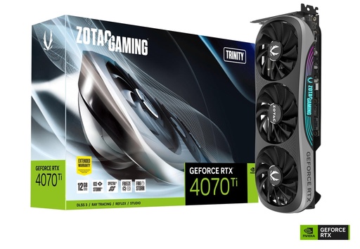 GPU ZOTAC Gaming Nvidia GeForce Ti Trinity RTX 4070 12GB DDR6X 3 Fans Model : ZT-D40710D-10P